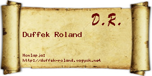 Duffek Roland névjegykártya