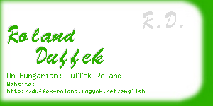 roland duffek business card